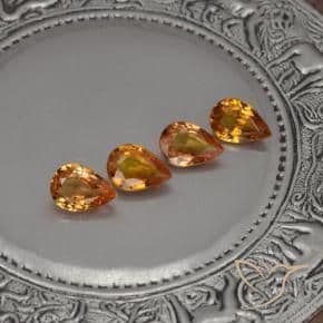 2.89ct Natural Deep Orange Sapphire, Pear Shape, 7x4.7 mm