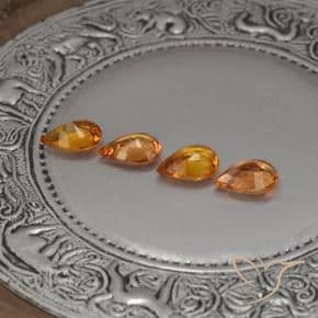 2.89ct Natural Deep Orange Sapphire, Pear Shape, 7x4.7 mm
