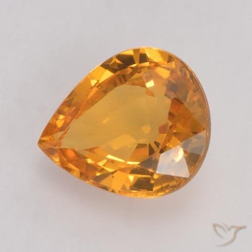 0.73ct Natural Dark Orange Sapphire, Pear Shape, 6.1x5.1 mm