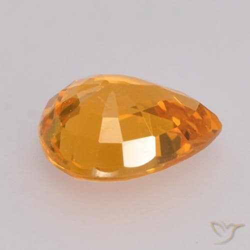 0.73ct Natural Dark Orange Sapphire, Pear Shape, 6.1x5.1 mm