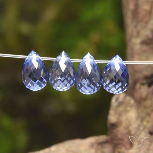 1.97ct Natural Deep Blue Sapphire, Briolette, 4.7x3.5 mm