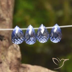 1.97ct Natural Deep Blue Sapphire, Briolette, 4.7x3.5 mm