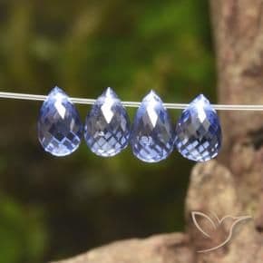 1.97ct Natural Deep Blue Sapphire, Briolette, 4.7x3.5 mm