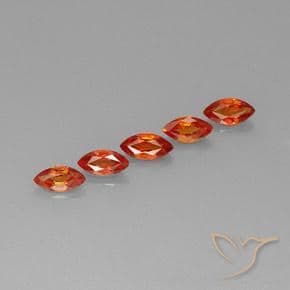 2.58ct Natural Medium Orange Sapphire, Marquise, 6.8x3.5 mm