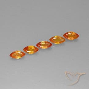 1.15ct Natural Amber Orange Sapphire, Marquise, 4.9x2.5 mm