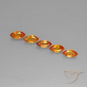 3.69ct Natural Amber Orange Sapphire, Marquise, 8x4 mm