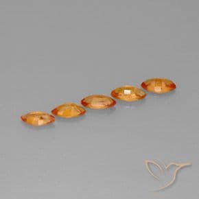3.69ct Natural Amber Orange Sapphire, Marquise, 8x4 mm