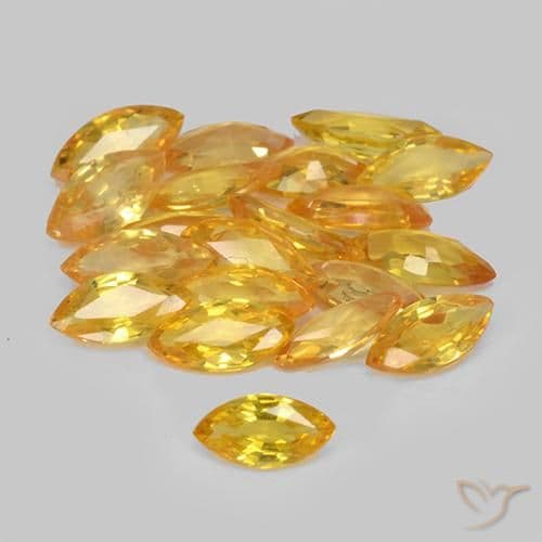 0.34ct Natural Bright Gold Sapphire, Marquise, 4.9x2.6 mm