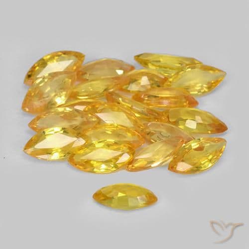3.18ct Natural Medium Golden Sapphire, Marquise, 5.1x2.6 mm