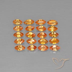 1.15ct Natural Amber Orange Sapphire, Marquise, 4.9x2.5 mm