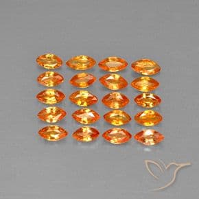 1.15ct Natural Amber Orange Sapphire, Marquise, 4.9x2.5 mm