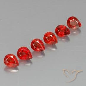 2.40ct Natural Bright Red Sapphire, Pear Shape, 4.6x3.7 mm