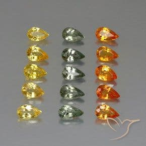 4.32ct Natural Multicolor Sapphire, Pear Shape, 5.1x3.1 mm