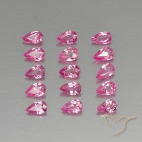 0.62ct Natural Medium Pink Sapphire, Pear Shape, 5.7x4.7 mm