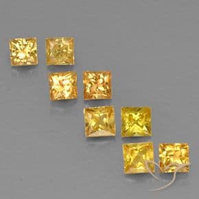 1.44ct Natural Deep Golden Orange Sapphire, Square, 3.1x3 mm