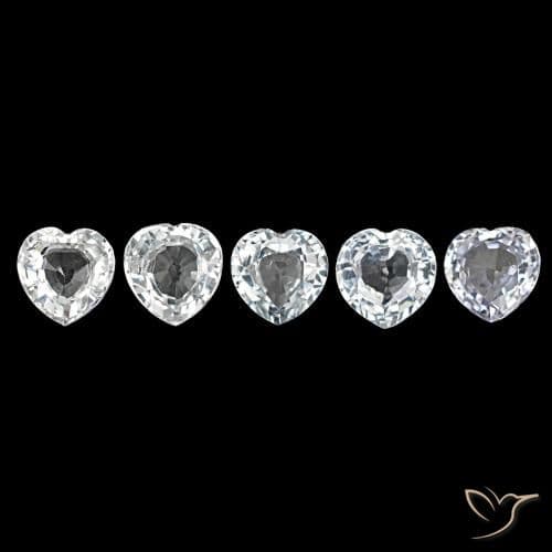 1.87ct Bluish White Sapphire, Heart Shape, 4.3x4.3 mm