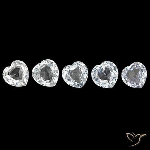 1.87ct Bluish White Sapphire, Heart Shape, 4.3x4.3 mm