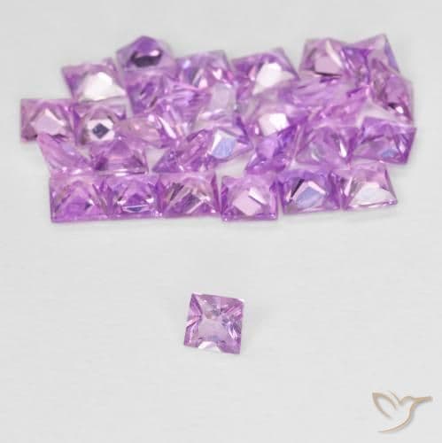 2.57ct Natural Light Purple Sapphire, Square, 2.5x2.4 mm