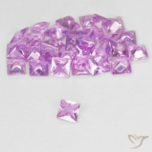 2.56ct Natural Light Pink Sapphire, Square, 2.5x2.5 mm