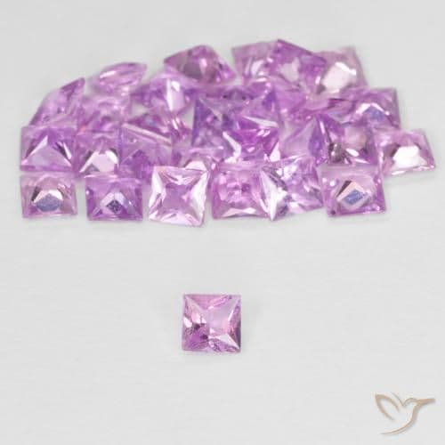 2.56ct Natural Light Pink Sapphire, Square, 2.5x2.5 mm
