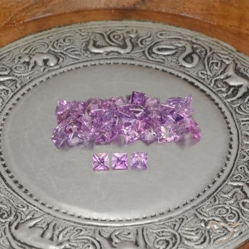 2.57ct Natural Light Purple Sapphire, Square, 2.5x2.4 mm