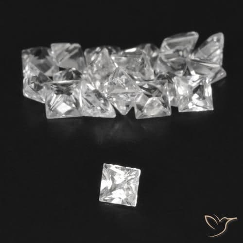 1.68ct Natural White Sapphire, Square, 2.2x2.2 mm