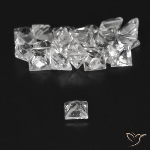 1.68ct Natural White Sapphire, Square, 2.2x2.2 mm