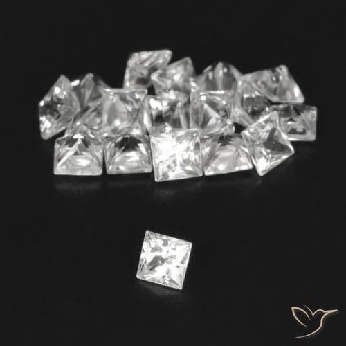 1.78ct Natural White Sapphire, Square, 2.3x2.3 mm