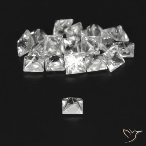 1.78ct Natural White Sapphire, Square, 2.3x2.3 mm