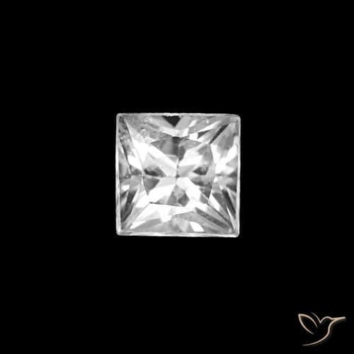 1.40ct Natural Clear White Sapphire, Square, 2.7x2.7 mm
