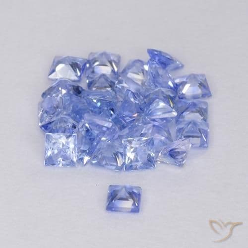 1.82ct Natural Light Blue Sapphire, Square, 2.1x2.1 mm