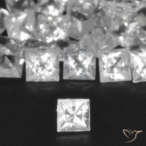 2.51ct Natural White Sapphire, Square, 2.3x2.2 mm