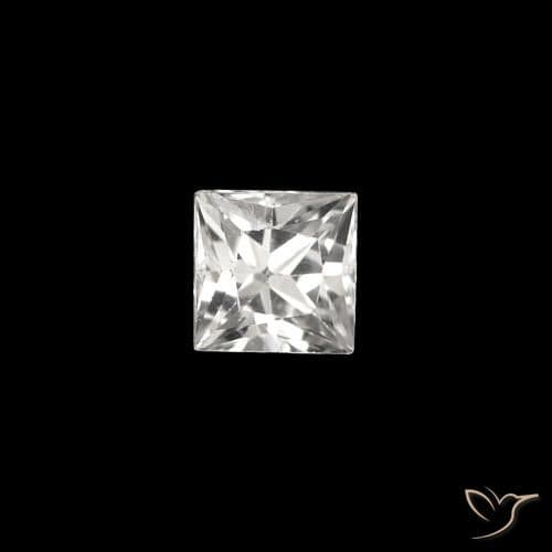 1.28ct Natural White Sapphire, Square, 2.7x2.6 mm