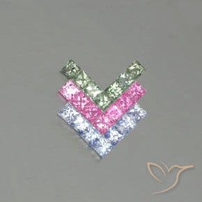 8.29ct Natural Multicolor Sapphire, Square, 2.7x2.7 mm