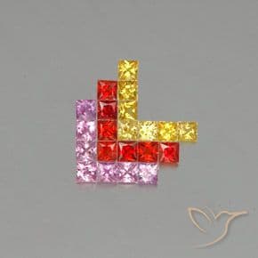 2.72ct Natural Multicolor Sapphire, Square, 2.6x2.6 mm