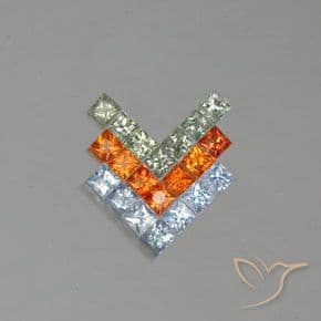 2.01ct Natural Multicolor Sapphire, Square, 2.7x2.7 mm