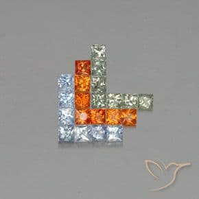 2.90ct Natural Multicolor Sapphire, Square, 2.6x2.6 mm