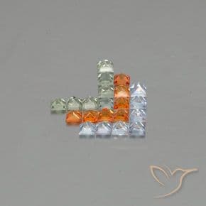 2.90ct Natural Multicolor Sapphire, Square, 2.6x2.6 mm