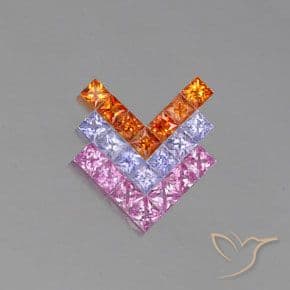 2.66ct Natural Multicolor Sapphire, Square, 2.9x2.9 mm