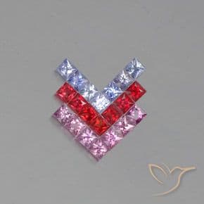 2.71ct Natural Multicolor Sapphire, Square, 2.7x2.6 mm