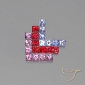 2.71ct Natural Multicolor Sapphire, Square, 2.7x2.6 mm