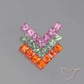 7.97ct Natural Multicolor Sapphire, Square, 2.9x2.8 mm