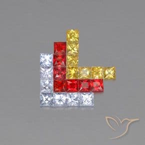 2.89ct Natural Multicolor Sapphire, Square, 2.8x2.8 mm