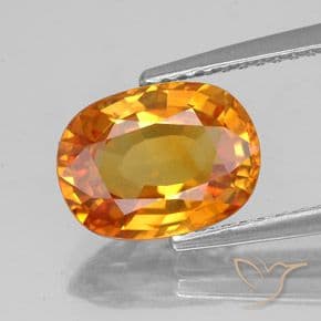 3.03ct Natural Bright Orange Sapphire, Oval Cut, 10x7.5 mm