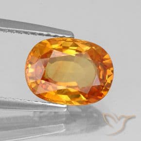 3.03ct Natural Bright Orange Sapphire, Oval Cut, 10x7.5 mm