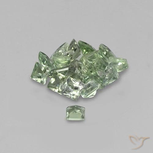 2.30ct Natural Light Sea Green Sapphire, Square, 2.6x2.5 mm