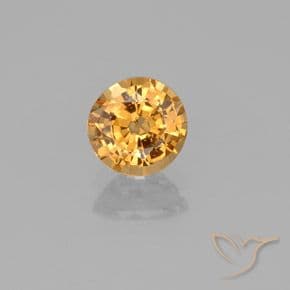 1.14ct Natural Deep Gold Sapphire, Round Cut, 5.68 mm