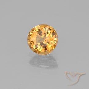 0.86ct Natural Medium Golden Sapphire, Round Cut, 5.49 mm