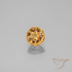 1.14ct Natural Deep Gold Sapphire, Round Cut, 5.68 mm