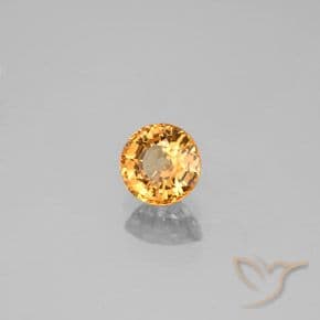 0.85ct Natural Gold Sapphire, Round Cut, 5.38 mm